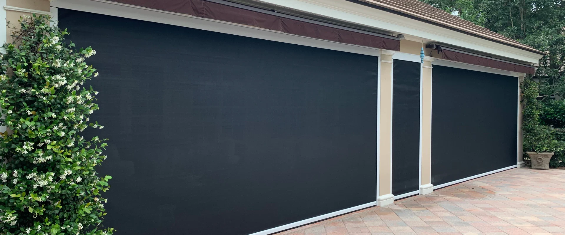 black garage screen newly installed